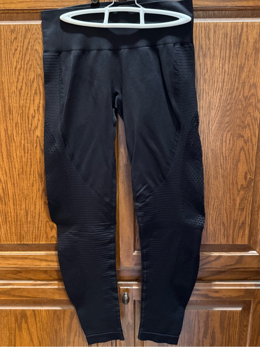 ZYIA Black High-Waist Textured Performance Leggings